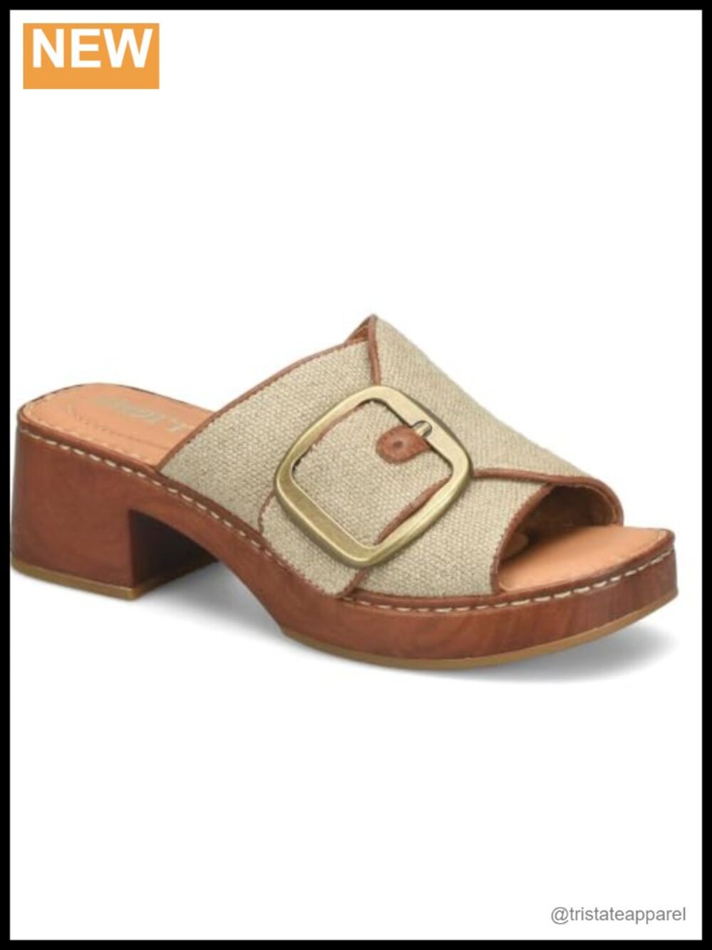 Full Grain Leather Platform Heeled Sandal with Adjustable Strap